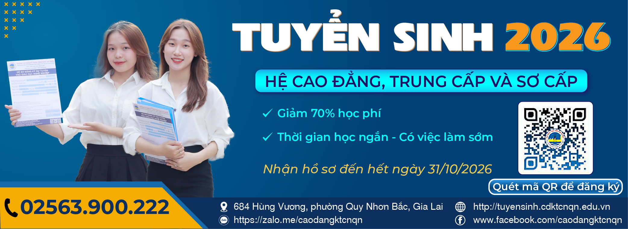 Tuyển sinh - Trường cao đẳng kỹ thuật công nghệ Quy Nhơn